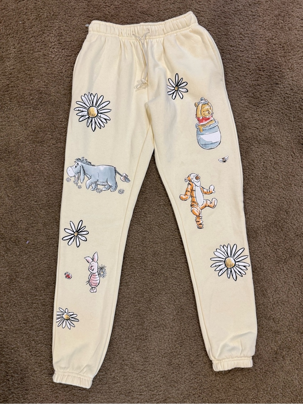 Disney Winnie the Pooh Jogger Sweatpants Women’s XS Eeyore Tigger Piglet Floral